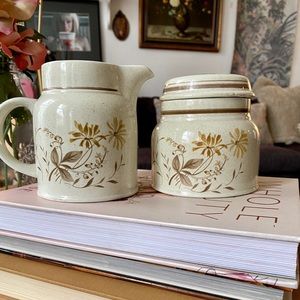 Vintage Creamer and Sugar Dish with Lid
